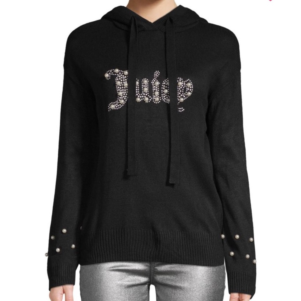 Juicy couture faux pearl embellished hoodie
